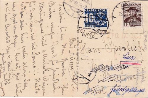 Österreich - 12g Trachten Karte Bad Aussee - Mayrhofen 1936 Postlagergebühr