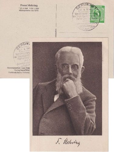 All.Bes. - Berlin 1946 SST Vereinigungs-Parteitag SPD/KPD Sonderkarte Mehring