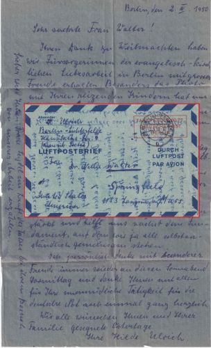 Berlin - 60 Pfg. Luftpostfaltbrief n. USA B.-Lichterfelde - Springfield 3.4.1950