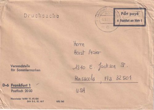 BRD - Frankfurt a.M. Postsache-Drucksache n. USA 1971