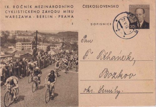 Tschechoslowakei - 30 H. Sonderganzsache Friedensfahrt Treben - Bozkov 1956