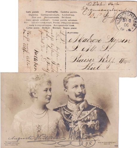 DR - Niederaussem 1906 K1 Soldatenkarte an Matrosen SMS Kaiser Wilhelm II.
