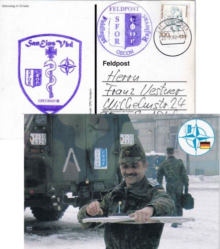 BRD - Feldpost 731 SanEinsVbd Rajlovac Karte n. Bad Steben 2002