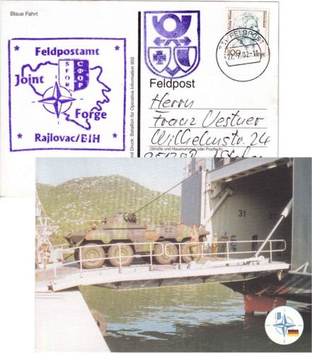 BRD - Feldpost 731 Joint Forge Rajlovac/BIH Karte n. Bad Steben 2002