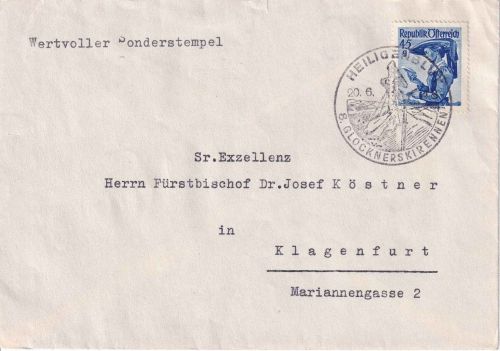 Österreich - Heiligenblut 8. Glocknerskirennen 1948 SST "Bischofbrief" !