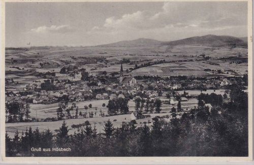 Bayern - Hösbach b. Aschaffenburg Ortsansicht sw-AK gelaufen 1935