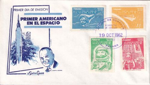 Panama - 1. Orbitalflug Glenn Satz/Schmuck-FDC 19.10.1962
