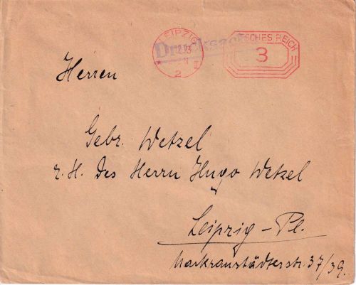 DR - Leipzig 2 - 8.12.23 3 Pfg. PFS Drucksachenbrief im Ort gelaufen