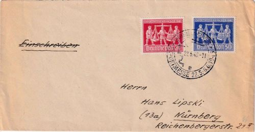 All.Bes. - 24+50 Pfg. Exportmesse brief/FDC ESST Hannover - Nürnberg 22.5.46