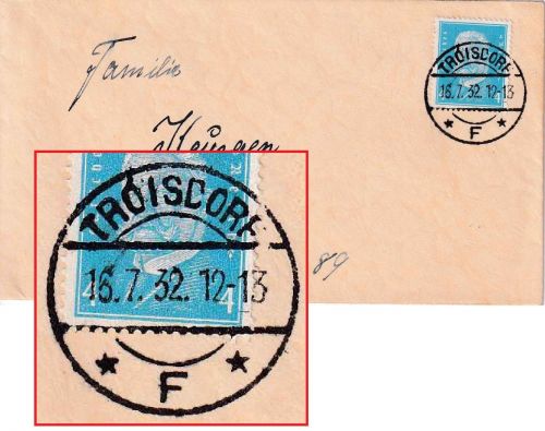 DR - Troisdorf F 16.7.32 Drucksachenbriefchen n. Oberlar