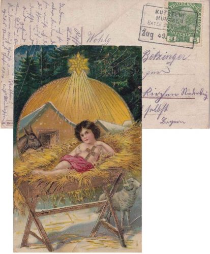 Österreich/Bayern - Kufstein München Zug 49 Ra4 Karte Kufstein Pfarrkirchen 1913