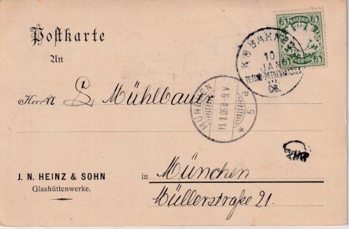 Bayern - Tettau Rothenkirchen III Bahnpost K1 5 Pfg. Karte Alexanderhütte 1906
