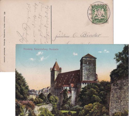 Bayern - Nürnberg München 2 Bahnpost-K1 AK Nürnberg - München 1904