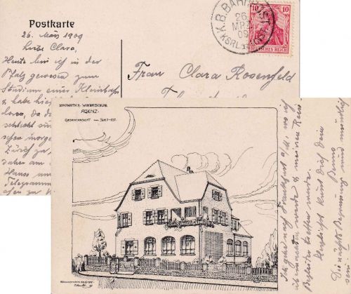 DR - Kaiserslautern II Münster Bahnpost-K1 AK i.d. SCHWEIZ Alsenz 1909