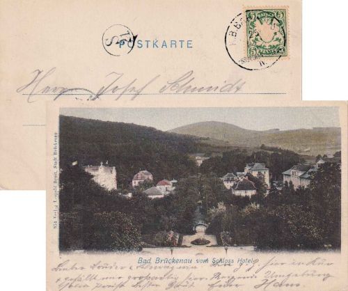 Bayern - Brückenau Jossa IV Bahnpost-K1 AK Bad Brückenau - München 1902