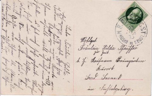 Bayern - Königshofen II Neustadt Bahnpost-K1 Karte n. Bad Berneck 1915