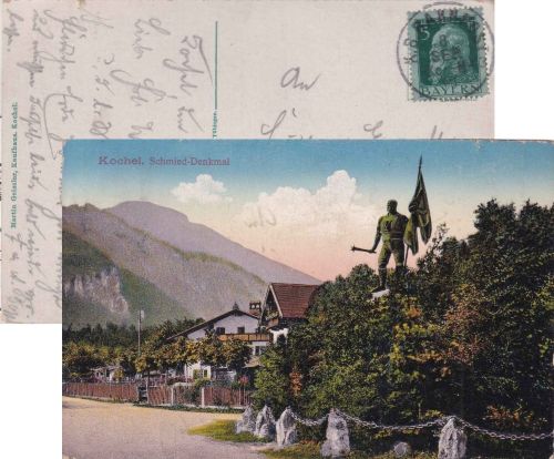 Bayern - Kochel München 3 Bahnpost-K1 AK Kochel - Kassel 1913