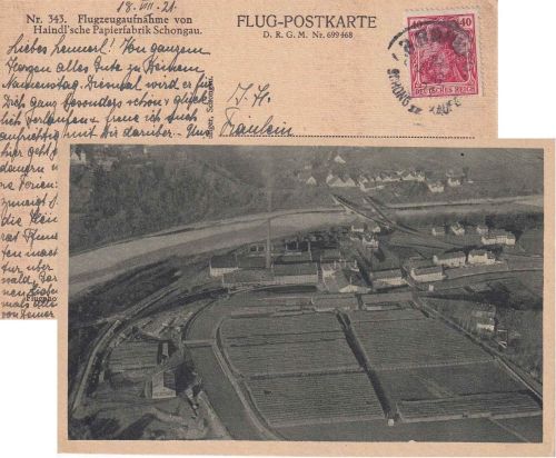 DR-Infla - Schongau II Kaufering Bahnpost-K1 AK Schongau - Augsburg 1921
