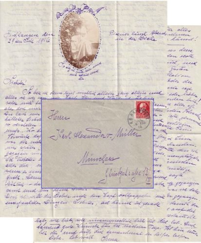 Bayern - München Bayrischzell Bahnpost-K1 Brief Fischhausen - München 1916