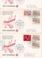 BRD - Air Canada Erstflug Frankfurt/Vancouver/Toronto/Montreal 3 Lupobriefe 1971