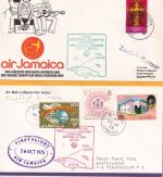 Jamaika/BRD - Air Jamaica Erstflug Kingston/Frankfurt a.M.+retour 1975 2 Belege