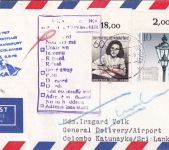 BRD - Air Lanka Erstflug Frankfurt a.M./Colombo Boing 707 Luftpostbrief 1979