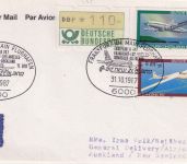 BRD - Air New Zealand Erstflug Frankfurt/Auckland Luftpostbrief 1987