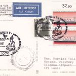 BRD - Air Lanka Erstflug Berlin/Colombo Luftpostkarte 1991