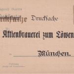 Bayern - 3/2 Pfg Rauten Ganzsachenkarte Privatzudruck Löwenbräu 1906 ungebraucht