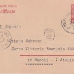 Bayern - 10 Pfg. Rauten Ganzsachekarte n. ITALIEN München 35 Justizpalast 1911
