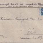 Bayern - 20 Pfg. Staatswappen stark verschnitten Dienstbrief München 35 1920