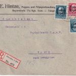 Bayern - 2x20+10 Pfg. Ludwig/Freistaat Einschreibebrief München - Fleck 18.11.19