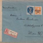 DR-Infla - 80+10 Pfg. By-Abschied/DR Einschreibebrief n. ÖSTERREICH 1920