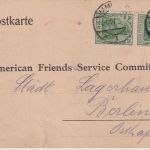 DR - 2x20 Pfg. Germania Fernkarte (Vordruck !) Hamburg - Berlin Osthafen 1921
