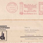 DR - Münster 1935 3 Pfg. AFS "Westfalen - Edelkraftstoffe" Drucksachenkarte