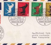 BRD - Alitalia Erstflug Frankfurt/Rom Lupo-Einschreibebrief + SST FFM 1969