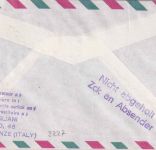 Italien - Alitalia Erstflug Neapel/Nürnberg Luftpostbrief 1969 Retourstempel