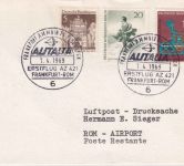 BRD - Alitalia Erstflug Frankfurt/Rom Luftpostbrief SST Frankfurt 1969