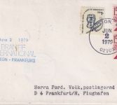 USA - BRANIFF Erstflug Boston GPO/Frankfurt Luftpostbrief 1979