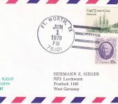 USA - BRANIFF Erstflug Boston Ft. Worth/Frankfurt Luftpostbrief 1979