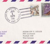 USA - BRANIFF Erstflug Dallas Ft. Worth/Frankfurt Luftpostbrief 1979