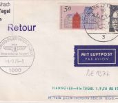 BRD - British Airways Erstflug Hannover/Berlin-Tegel Luftpostbrief 1975