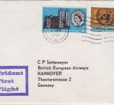 England - British Airways Erstflug London/Hannover Luftpostbrief 1966