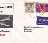 BRD - British Airways Erstflug Hannover/Bremen Schmuckkuvert 1968