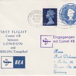 England - British Airways Erstflug London/Berlin Ganzsache/Zudruck 1968