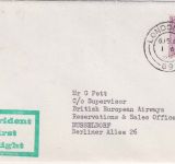 England - British Airways Erstflug London/Düsseldorf Luftpostbrief 1965