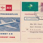 Berlin - British Airways Erstflug Comet Berlin/Bremen Ganzsache m. Zudruck 1968