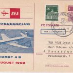 Berlin - British Airways Erstflug Comet Berlin/Frankfurt GA m. Zudruck 1968