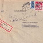 Bizone - 40+20 Pfg. Bauten Einschreibebrief München 47 - Gartenberg/WOR 31.3.50