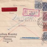 Bizone - 80 Pfg. Arbeiter/Netz ua. Eil-Einschreibebrief Passau - Freyung 24.6.48